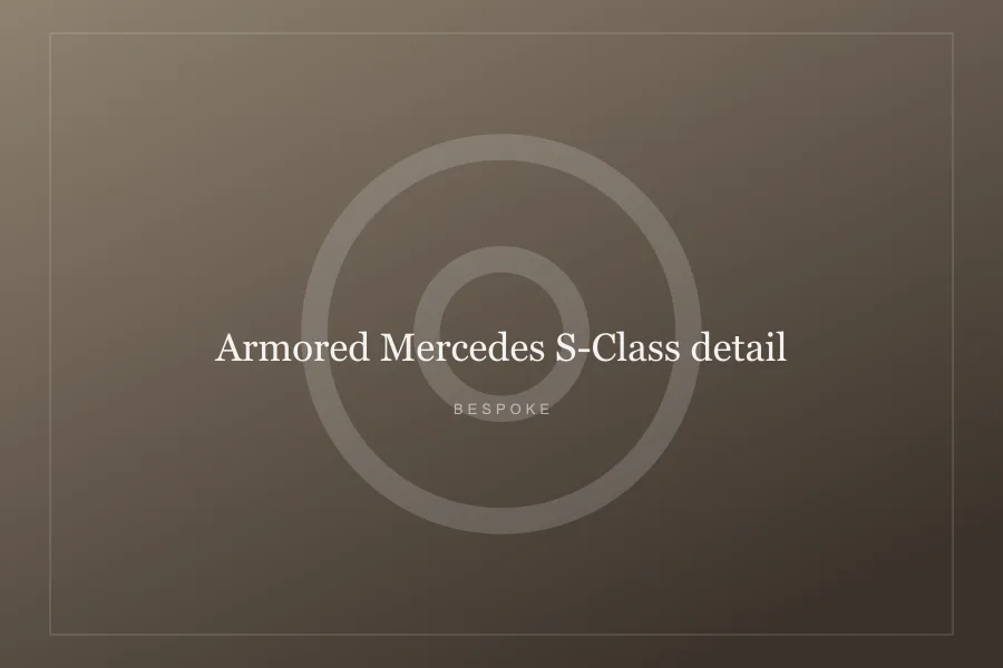 Close detail of the Armored Mercedes S-Class trim and finish