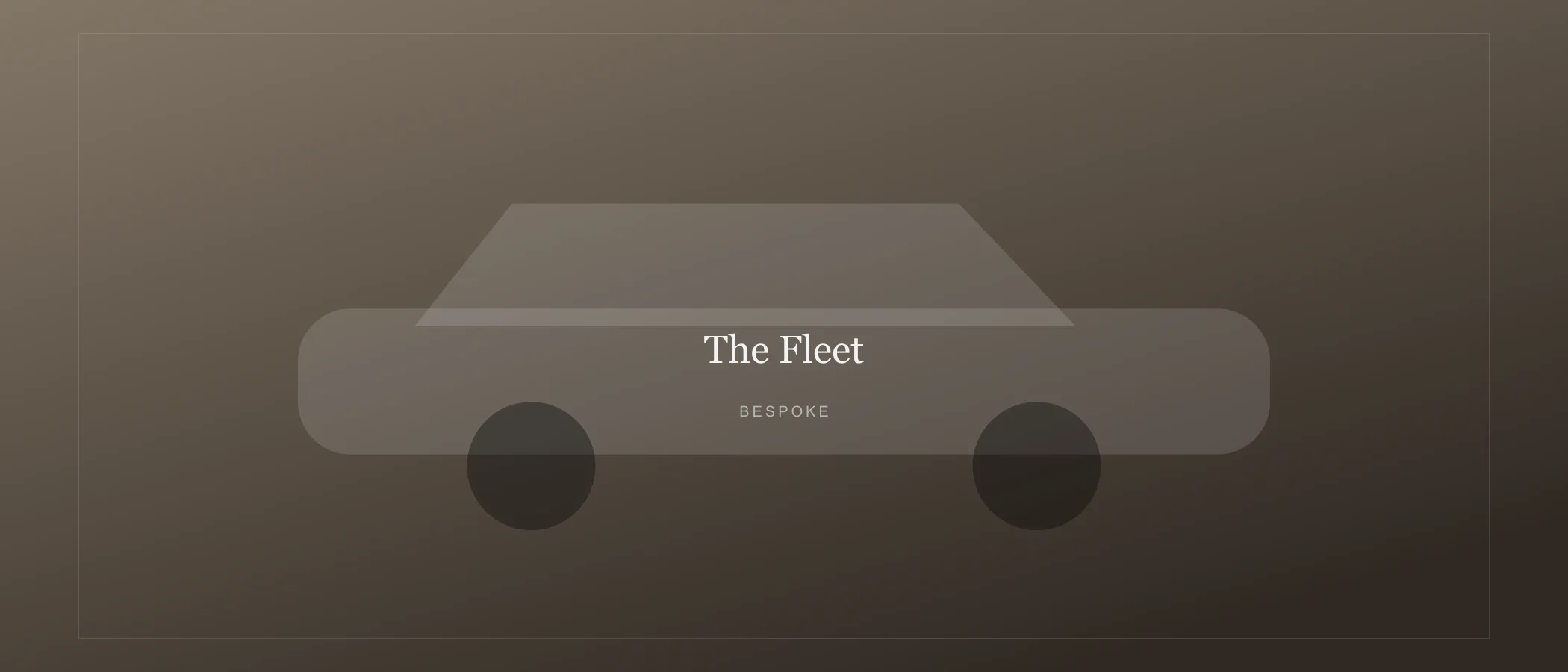 A line of black luxury sedans and SUVs from the Bespoke fleet